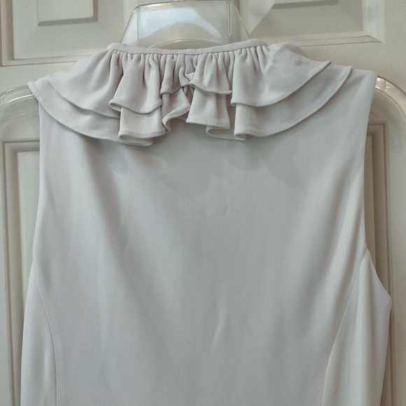 Authentic Douglas Hannant Ruffle Front, V-Neck, Sleeveless Top in Ivory, Sz 6 - Picture 7 of 9